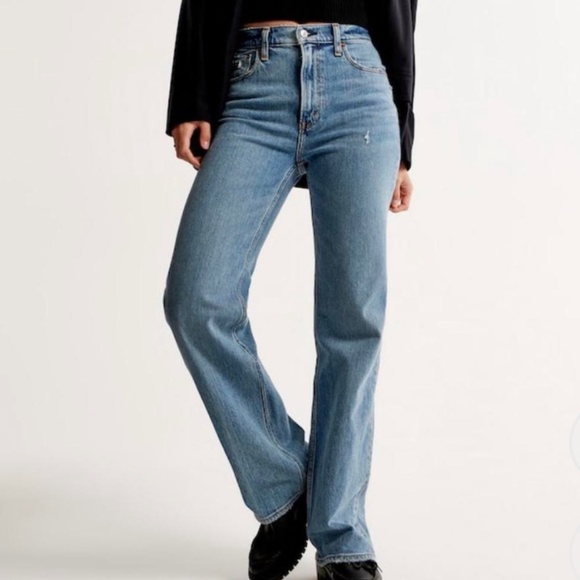 Abercrombie & Fitch Blue Flare Jeans - Picture 1 of 4